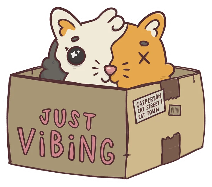 sticker : cat box vibes product image (1)