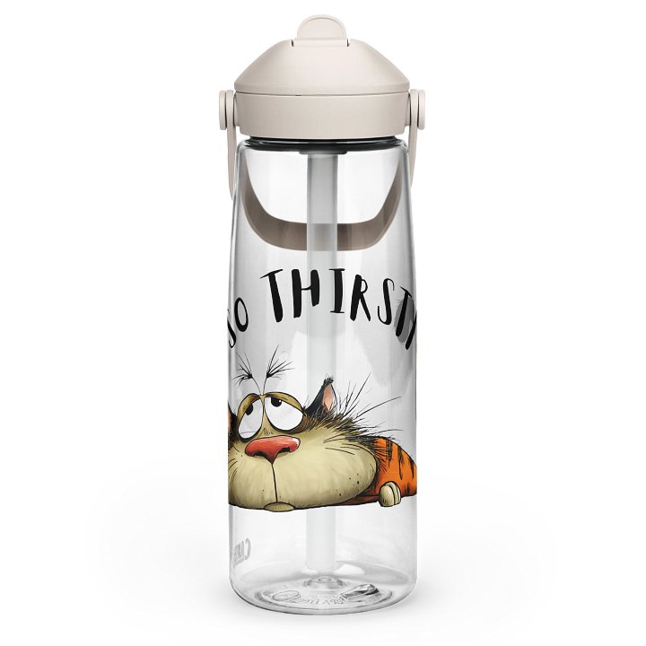 “So Thirsty” Cat Water Bottle | Eco-Friendly BPA-Free Bottle (25 oz) product image (1)