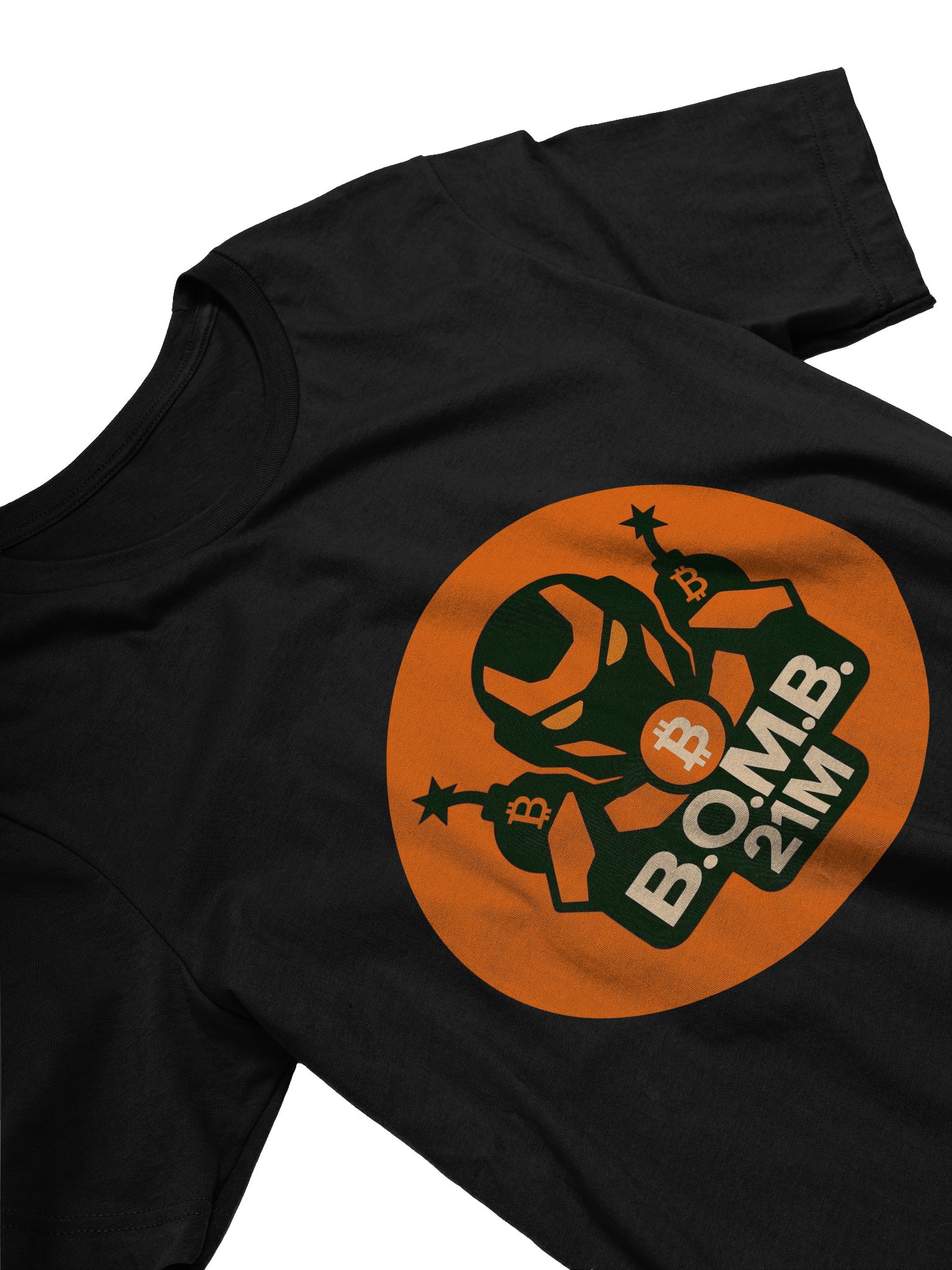 B.O.M.B. 21M BITCOIN OPTIMIZED MULTIFUNCTION BROADCASTER LOGO TEE product image (7)