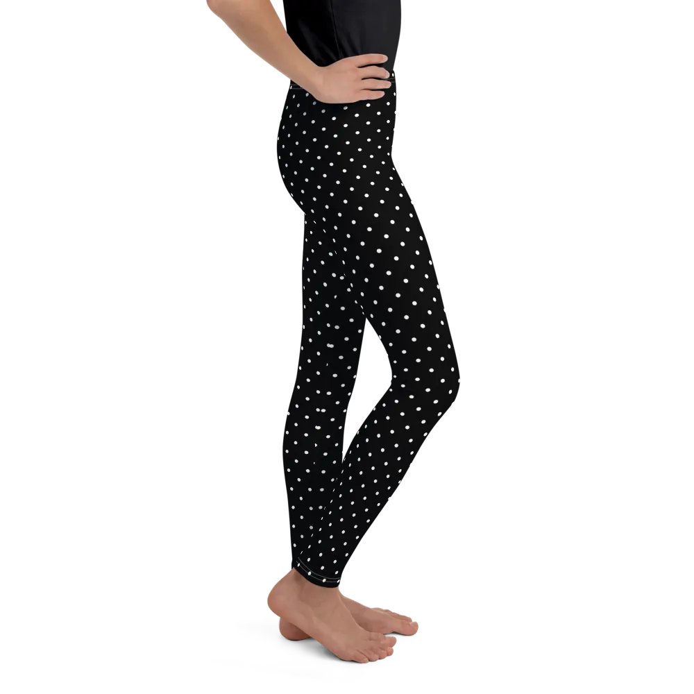 Girl's All-Over White Polka Dots Leggings product image (4)
