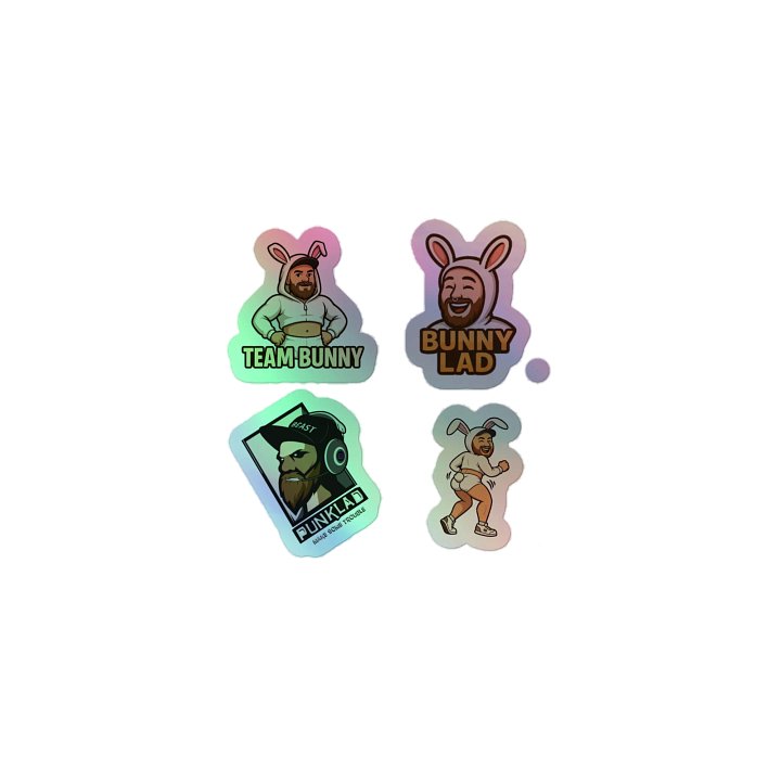 Punklad Bunny Emote Holographic Stickers product image (1)