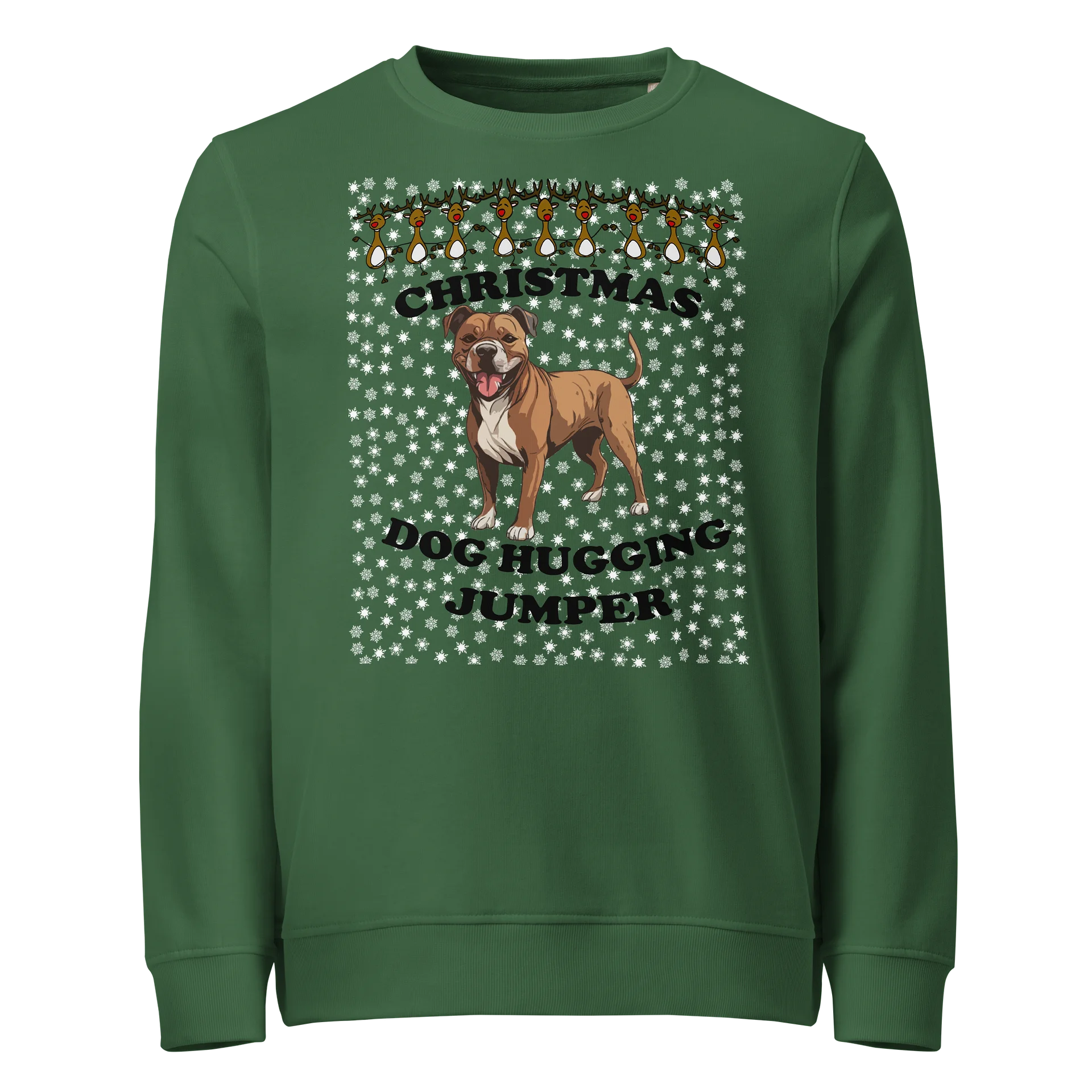 Christmas Dog Hugging, Staffy product image (1)