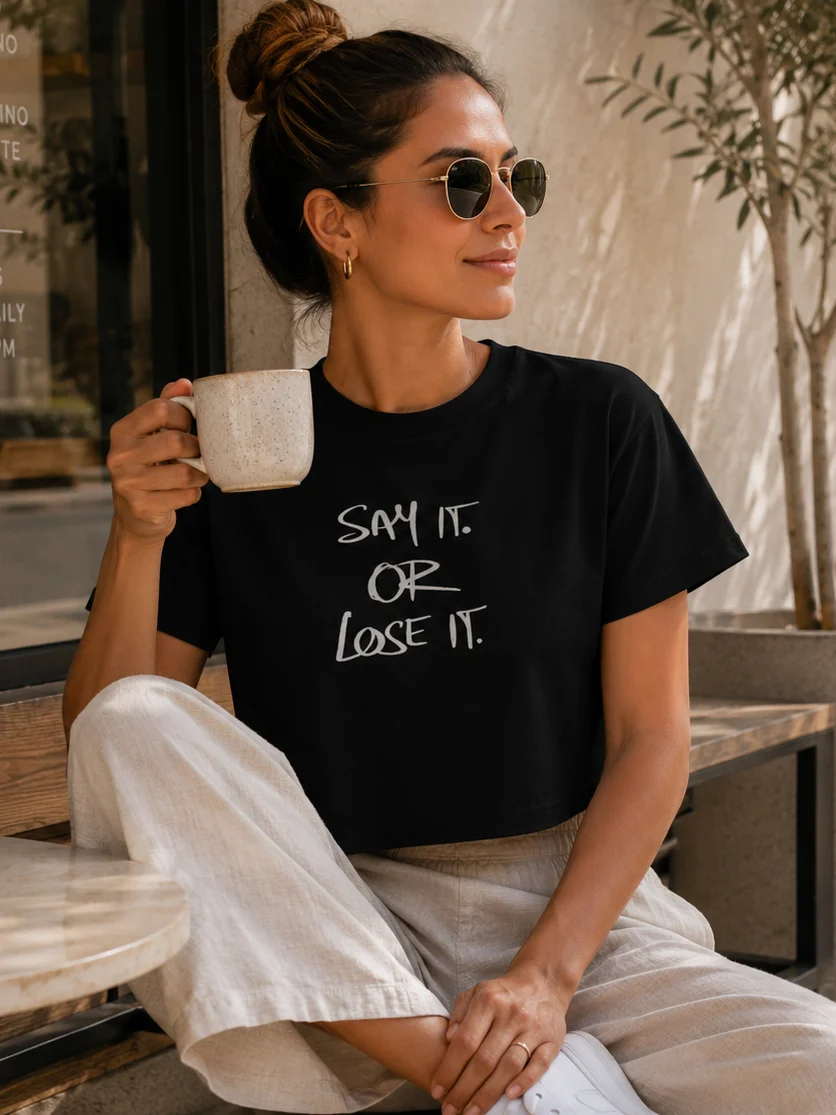 Say It Or Lose It Cropped T-Shirt | Speak Your Truth Self Expression Crop Top product image (4)