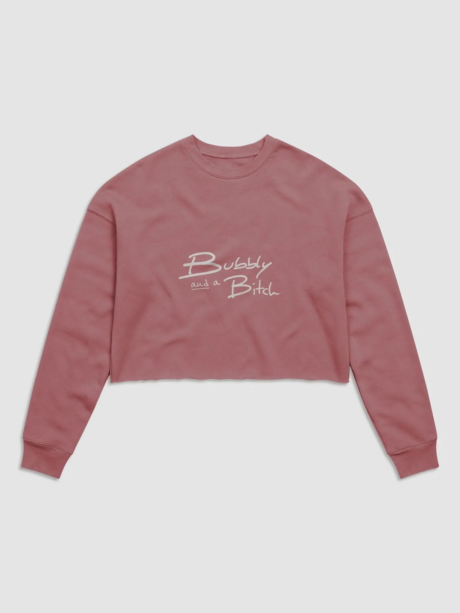 Bubbly and a B*tch (white design) Women's Fleece Crop Sweatshirt product image (26)