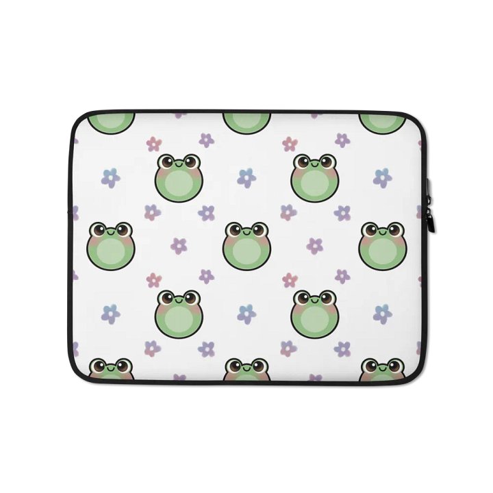Froggy Pattern Laptop Sleeve (White Background) product image (1)