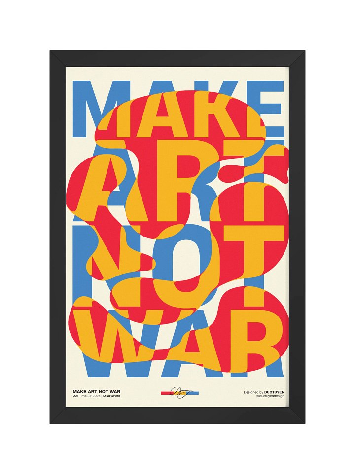 "MAKE ART NOT WAR" Typography Framed Poster product image (1)