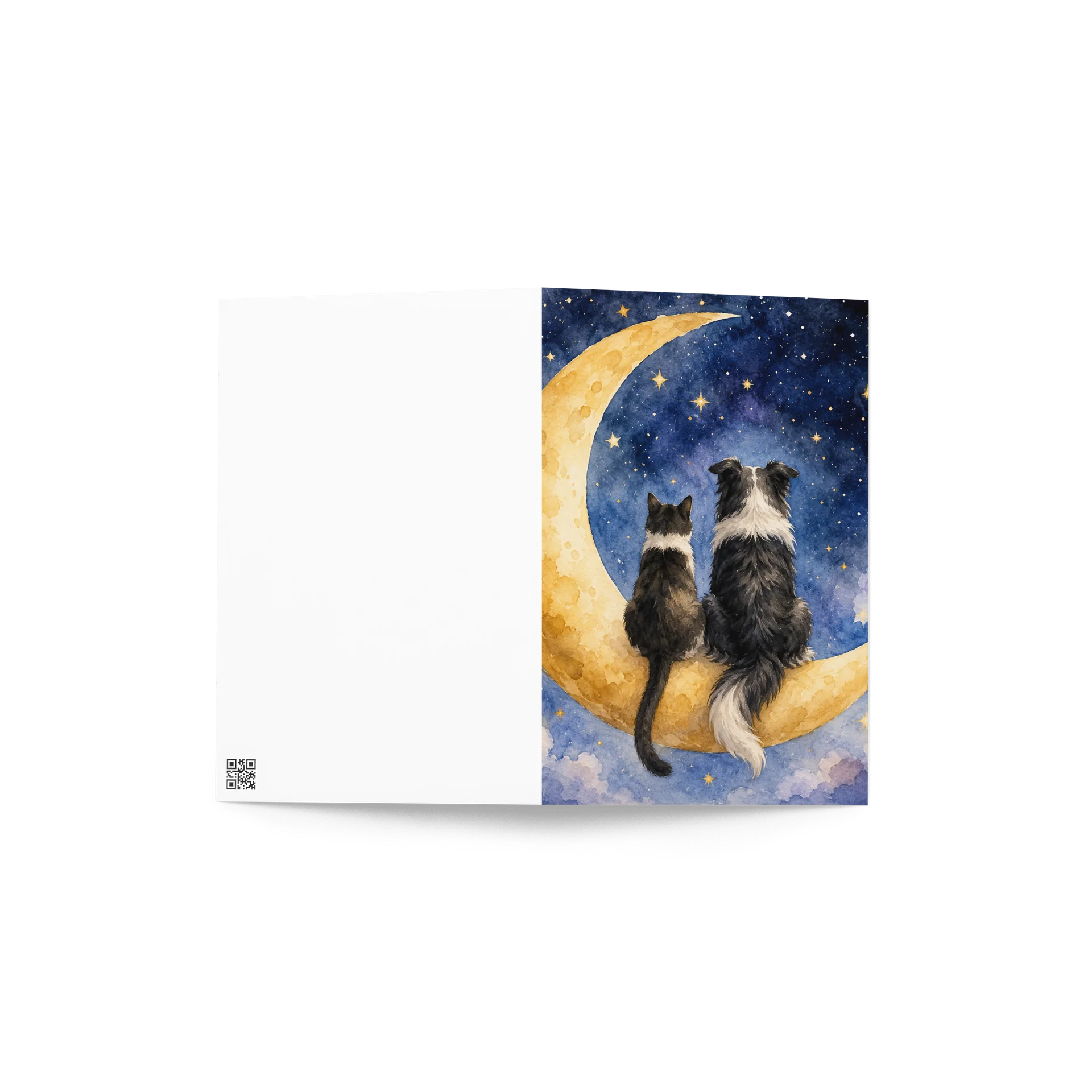 Cat and Dog Moon Greeting Card product image (4)