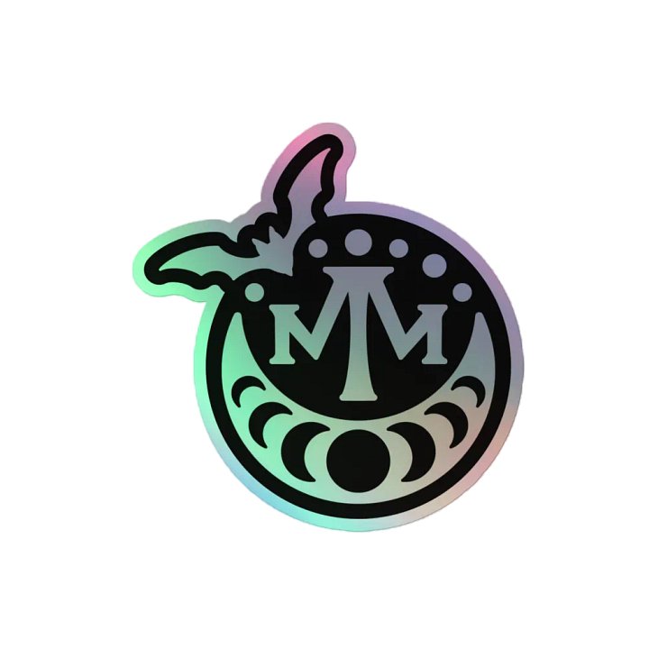 MM 𝖇𝖆𝖙 𝖑𝖔𝖌𝖔 holographic sticker product image (2)