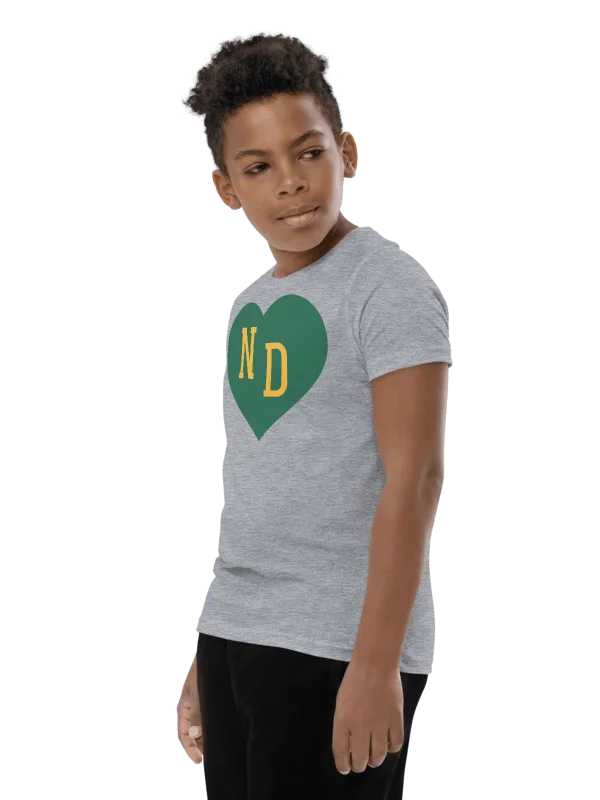 ND Heart Green Unisex Youth T-shirt product image (3)