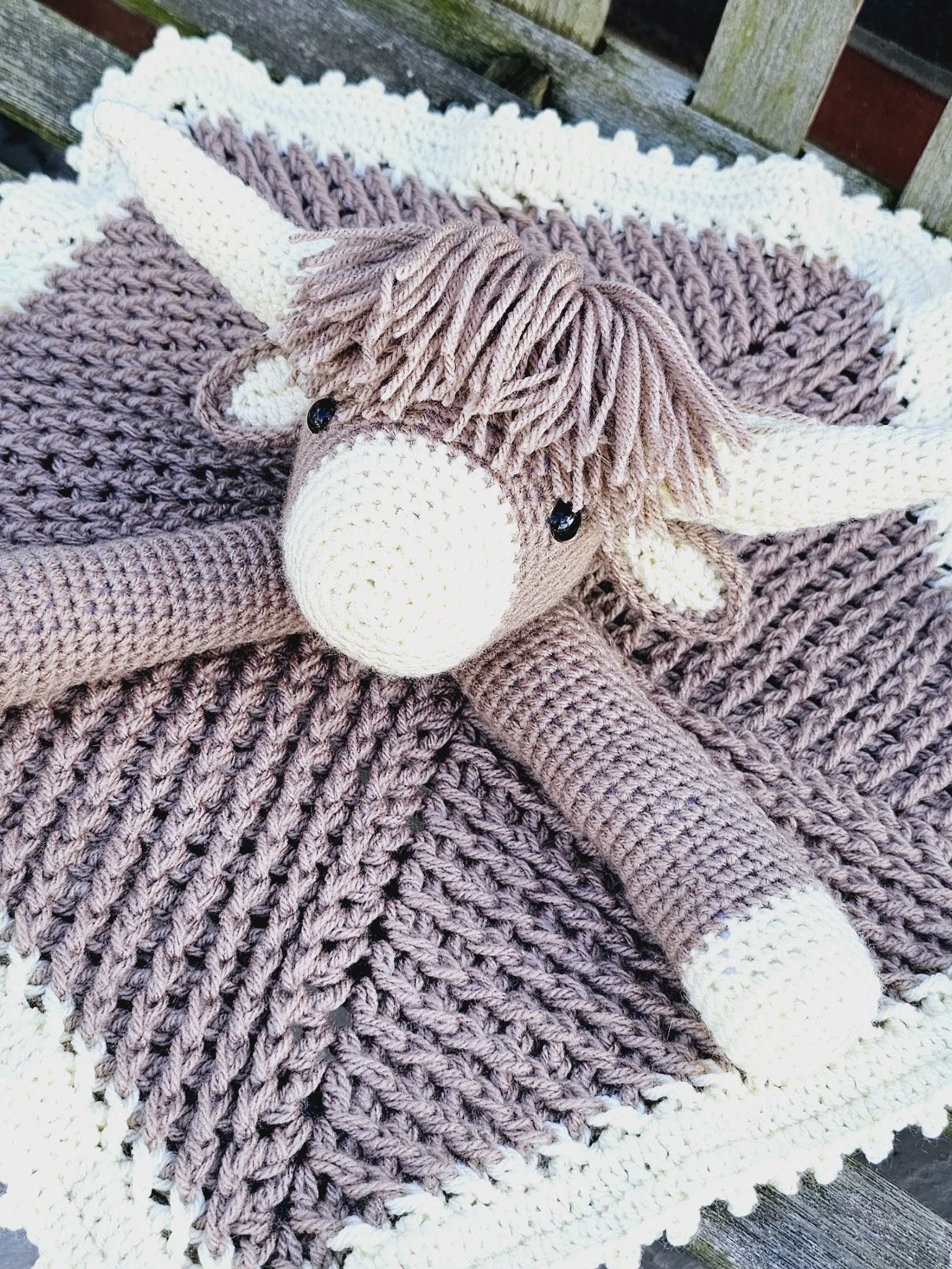 Highland Cow Lovey Blanket Crochet Pattern | Scottish Farm Animal (PDF Pattern) product image (9)