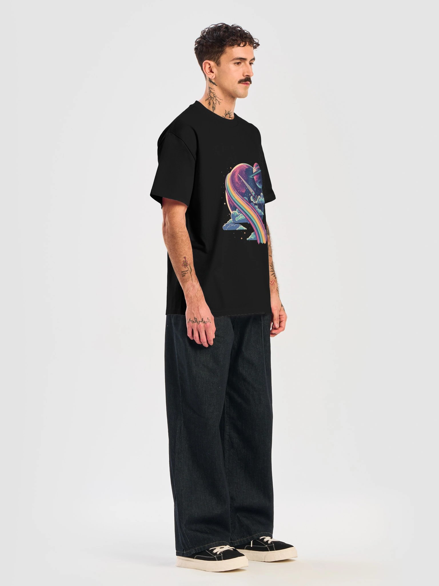Retro Space Rocket T-Shirt – Vintage Cosmic Rainbow Sci-Fi Graphic product image (27)