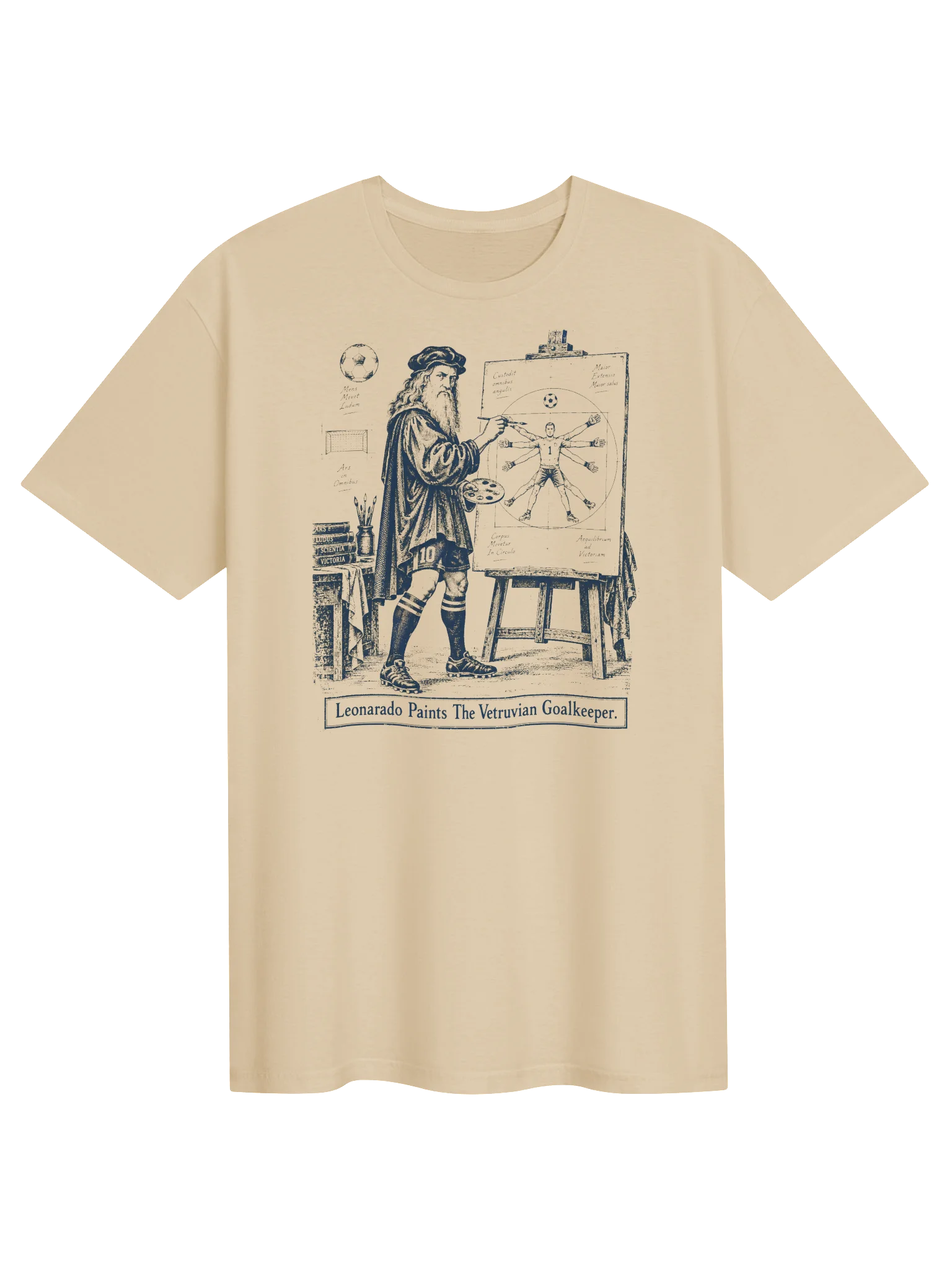 Leonardo Paints the Vitruvian Goalkeeper Tee product image (1)