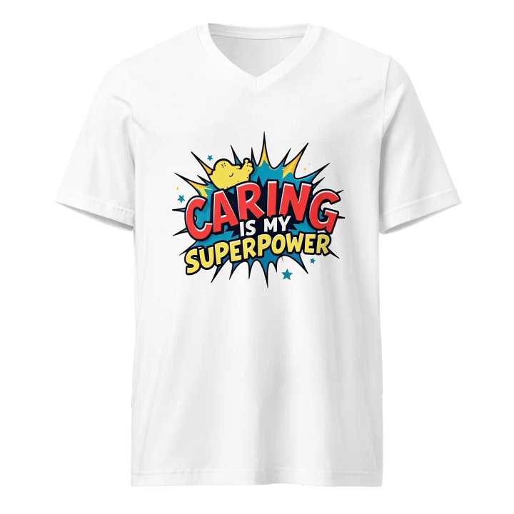 Superpower Caring V-Neck Tee product image (1)