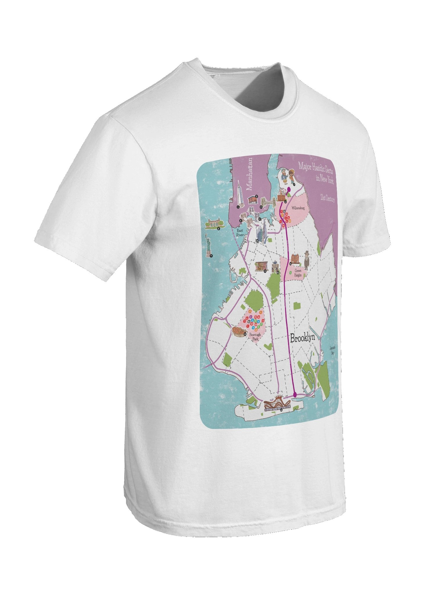 Hasidic Sects of NY Map Tee product image (4)