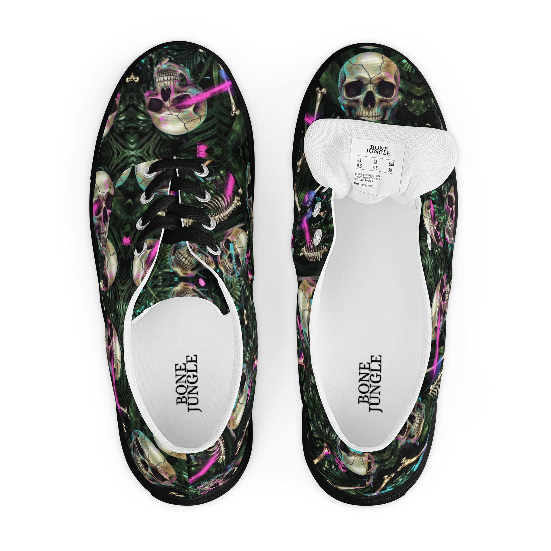 Neon Bone Jungle Lace-Up Canvas Shoes product image (8)