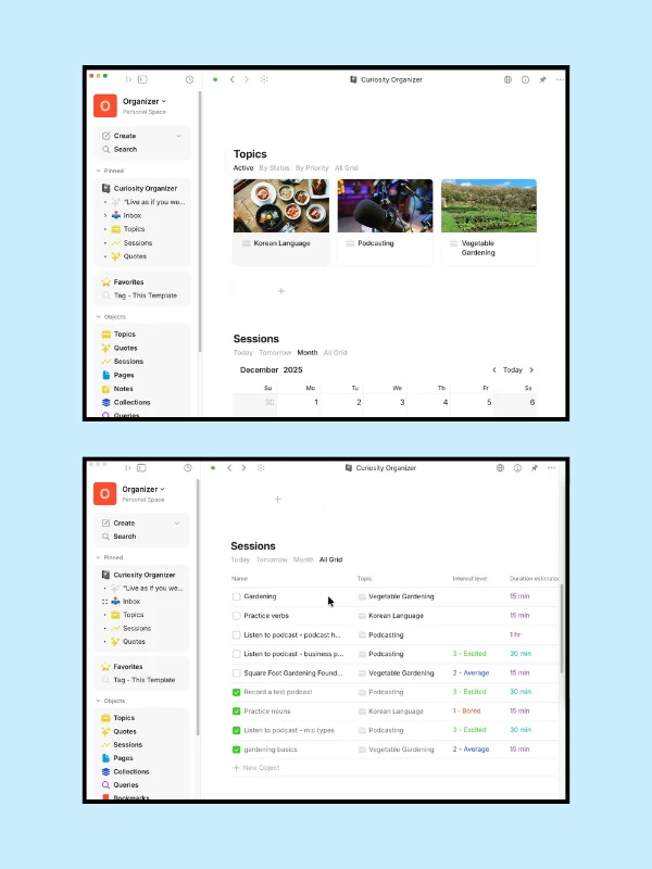 Curiosity Organizer - Anytype Template product image (3)