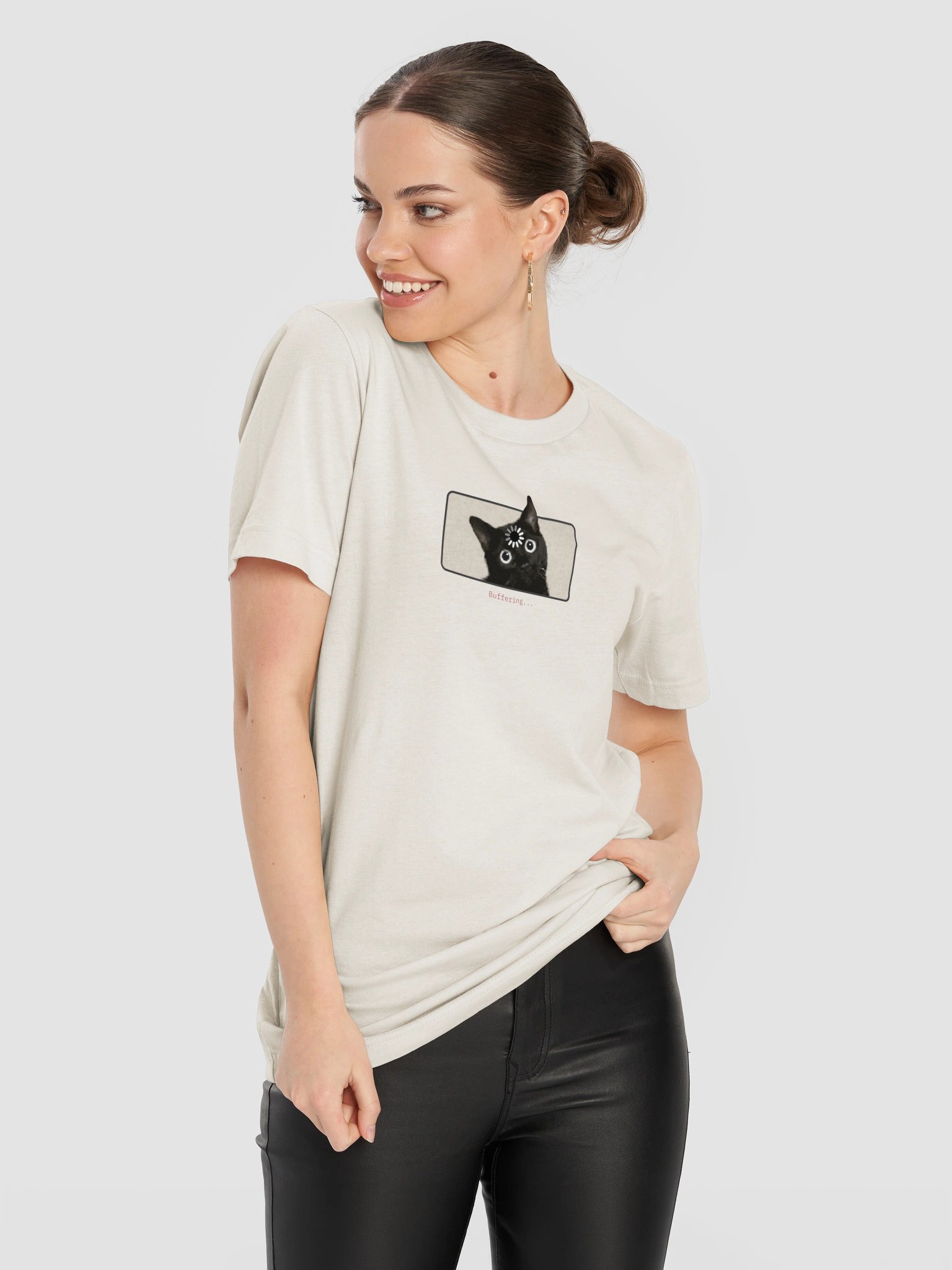 Buffering Cat Retro T-shirt product image (62)