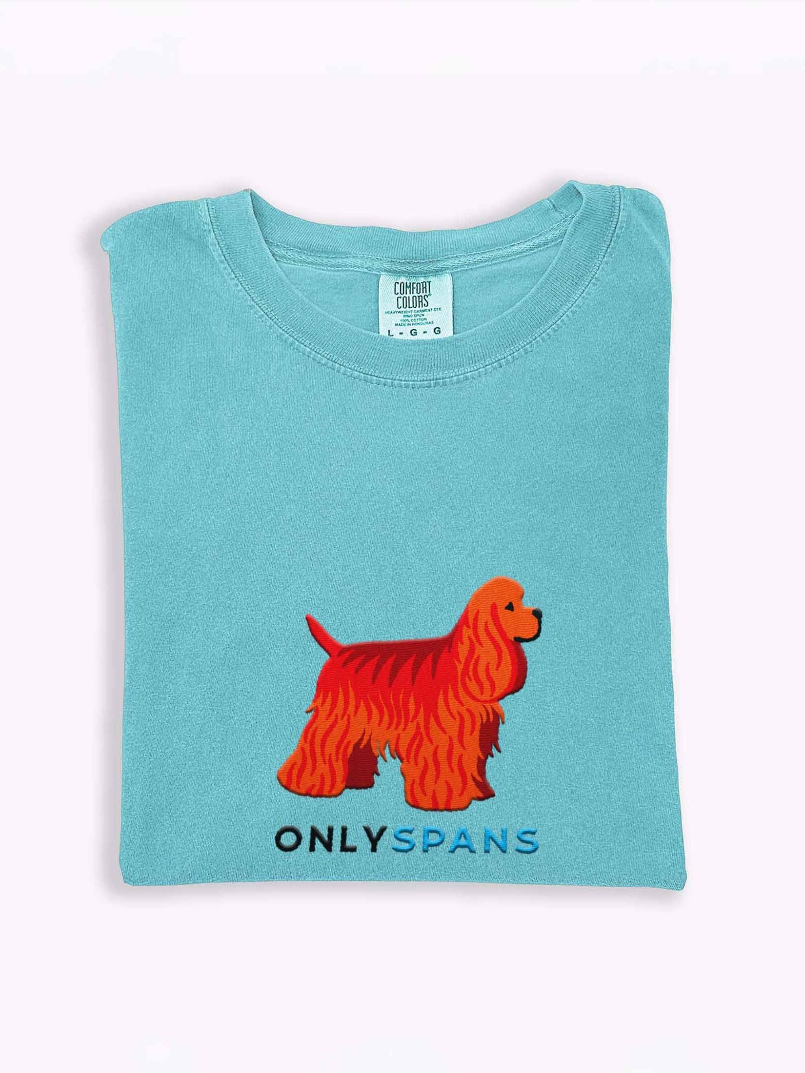 Only Spans T-Shirt(Embroidered) of an American Cocker Spaniel(Red) product image (1)