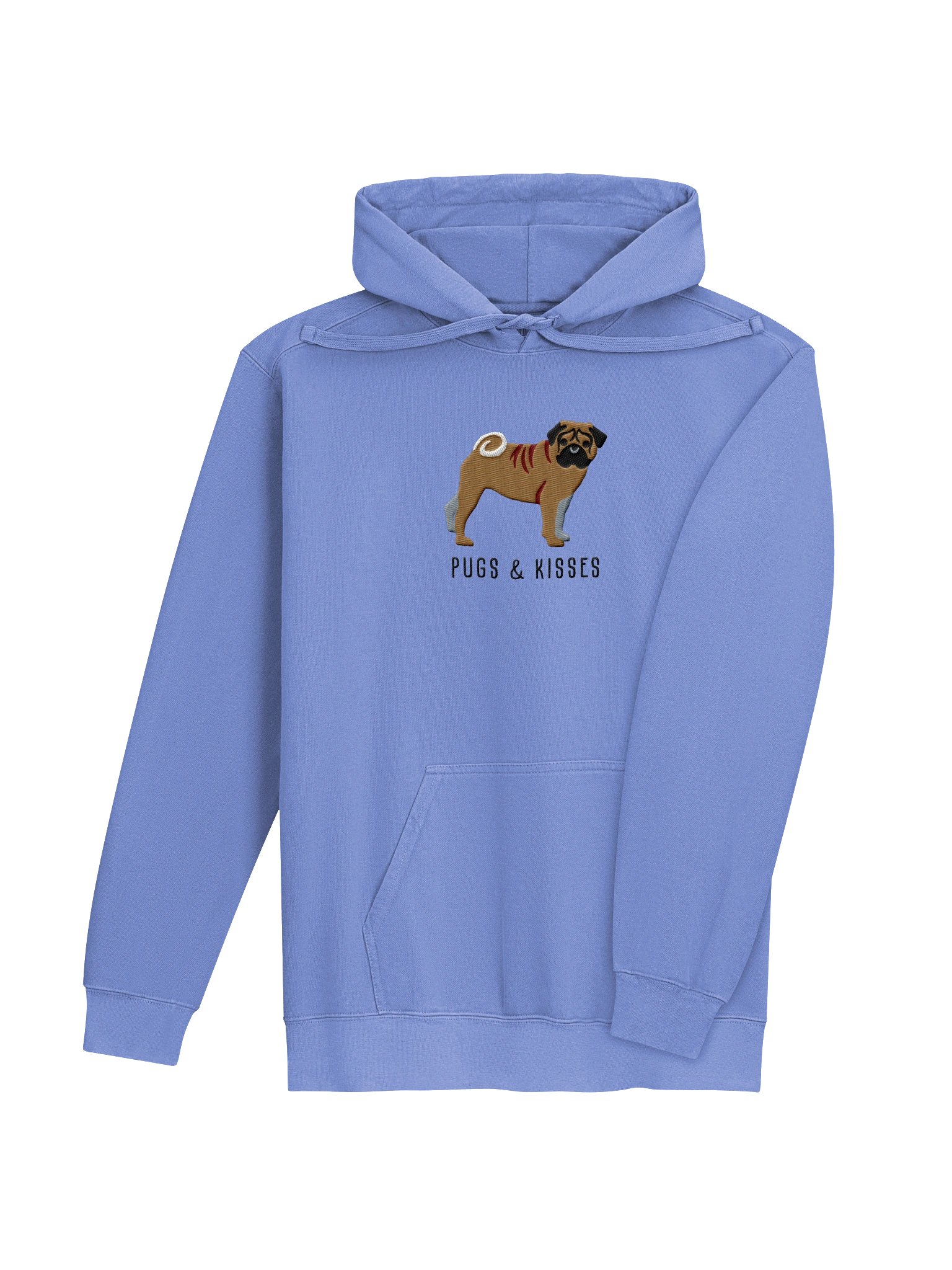 Pugs and Kisses Premium Hoodie (Embroidered) of a Pug(Fawn) product image (21)