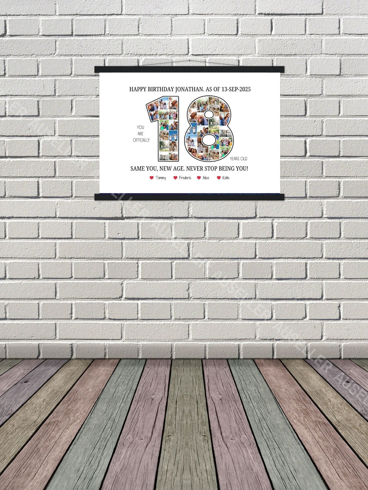 18th Birthday Photo Collage Poster - Canva Template | auseller
