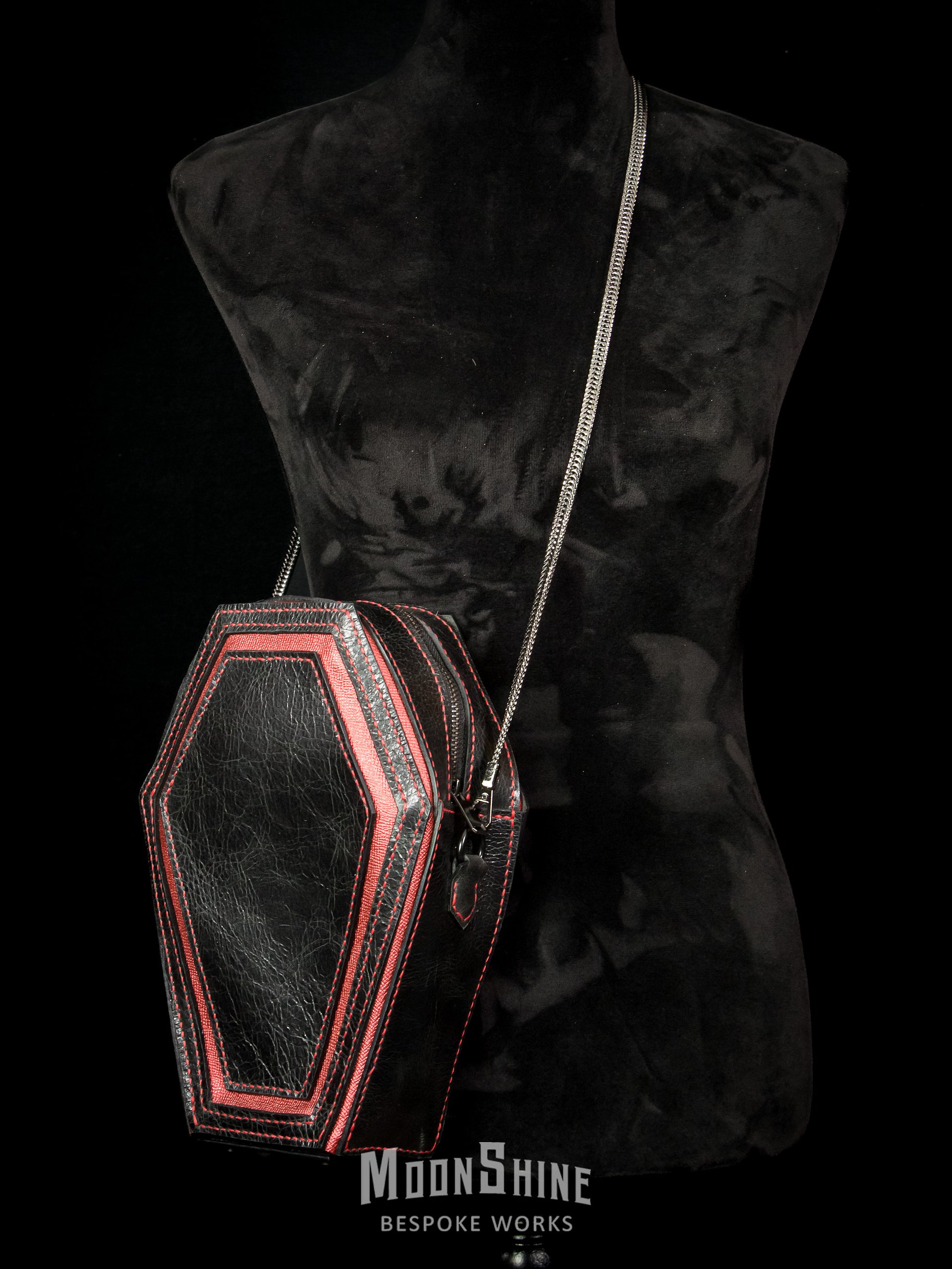 Black / Red Leather Coffin Bag product image (3)