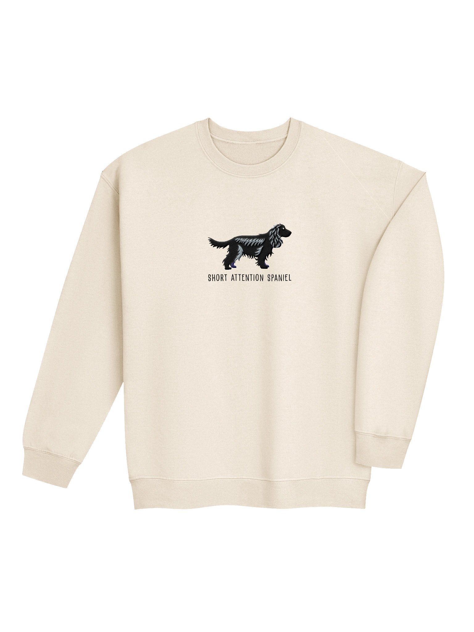 Short Attention Spaniel Sweatshirt (Embroidered) of an English Cocker Spaniel(Black, Full Tail) product image (7)