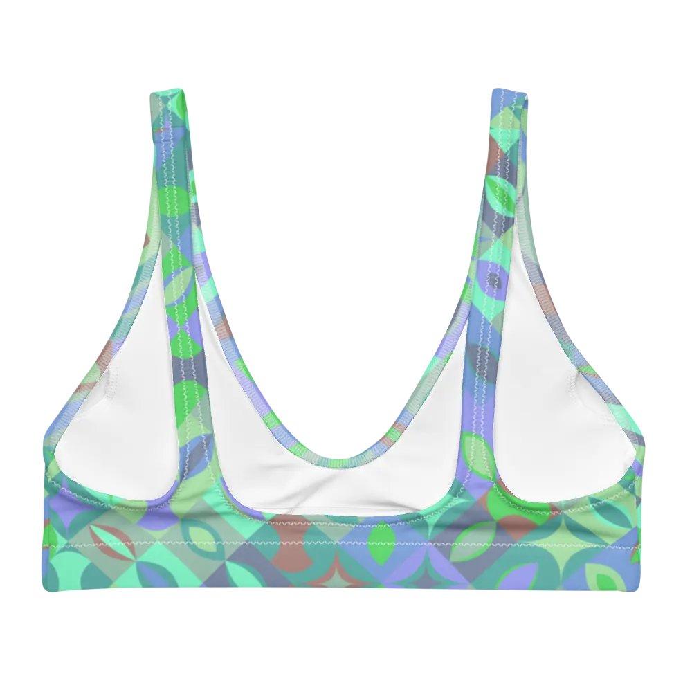 Colorful Vector Patterns Design Padded Bikini Top - v12 product image (1)