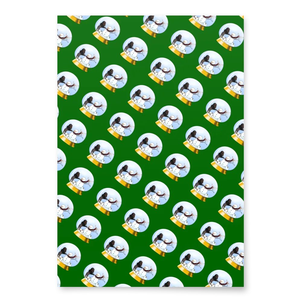 Building a Snowman with Bison and Scissortail Wrapping Paper product image (2)