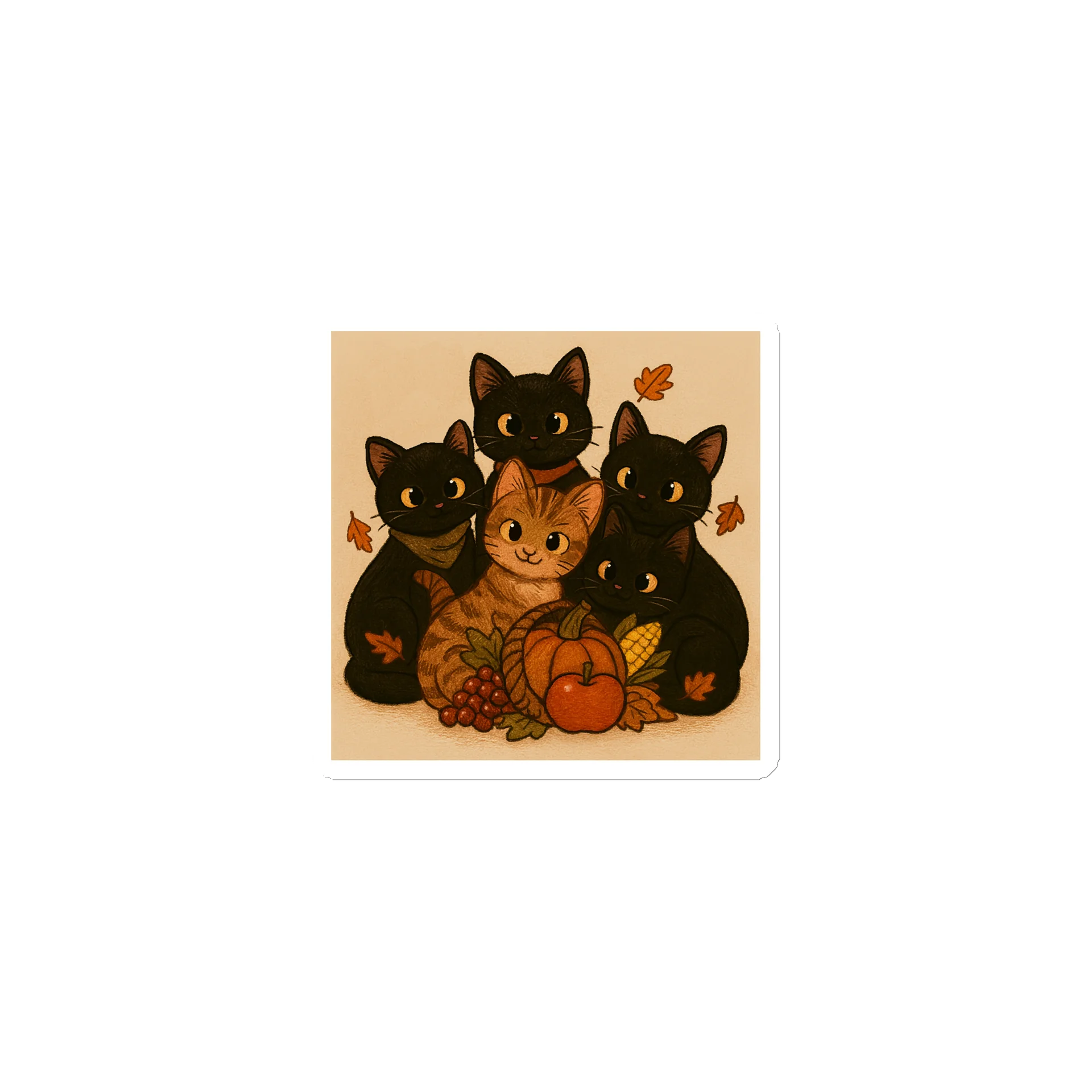 Cat brigade Fall Die-Cut Magnets product image (1)