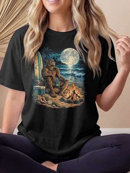 Wolfman Moonlight Beach — Monsters Off Duty Tee product image (4)