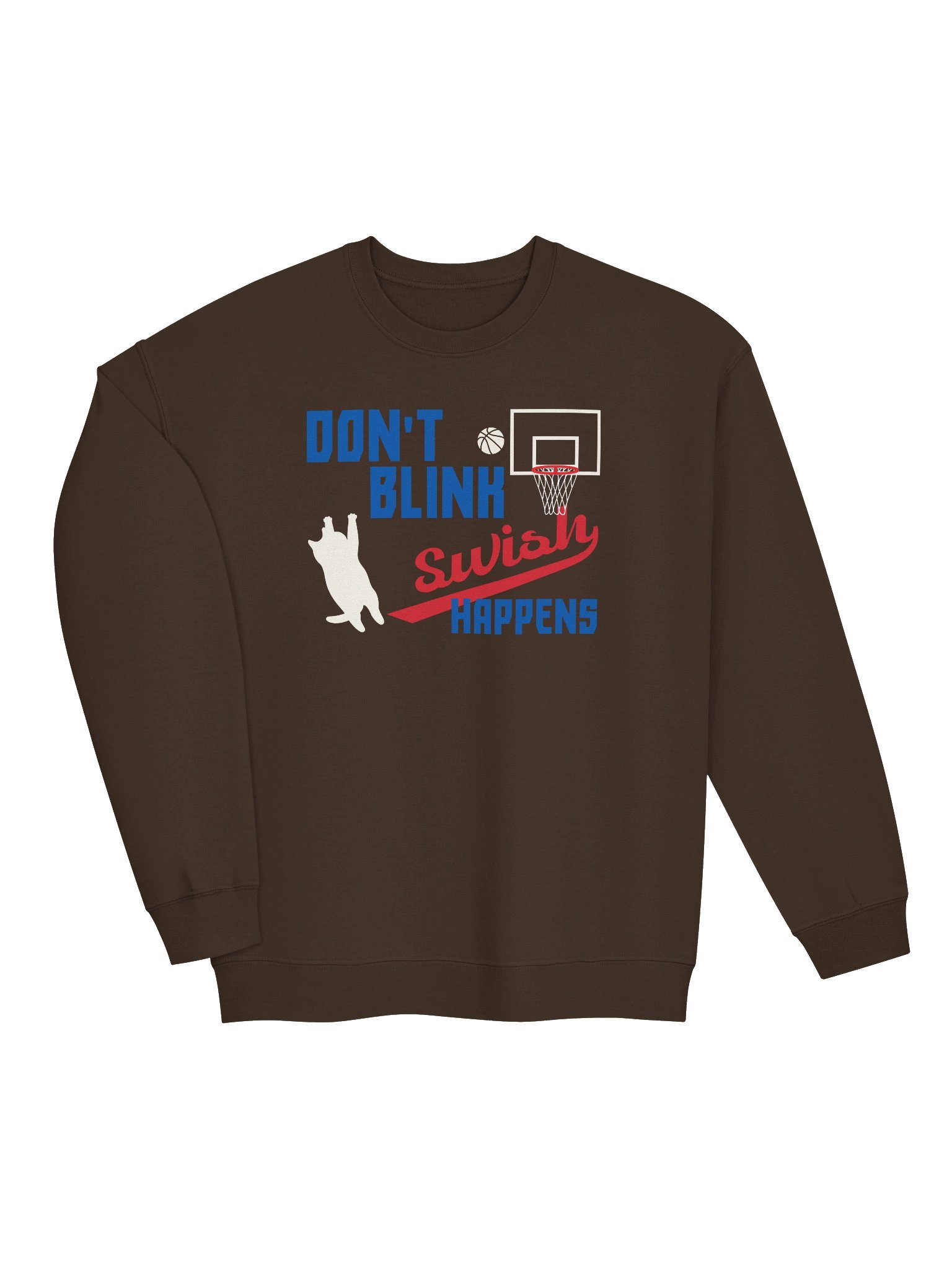 Basketball Cat (DON'T BLINK, Swish HAPPENS) - Unisex Adult Sweatshirt product image (11)