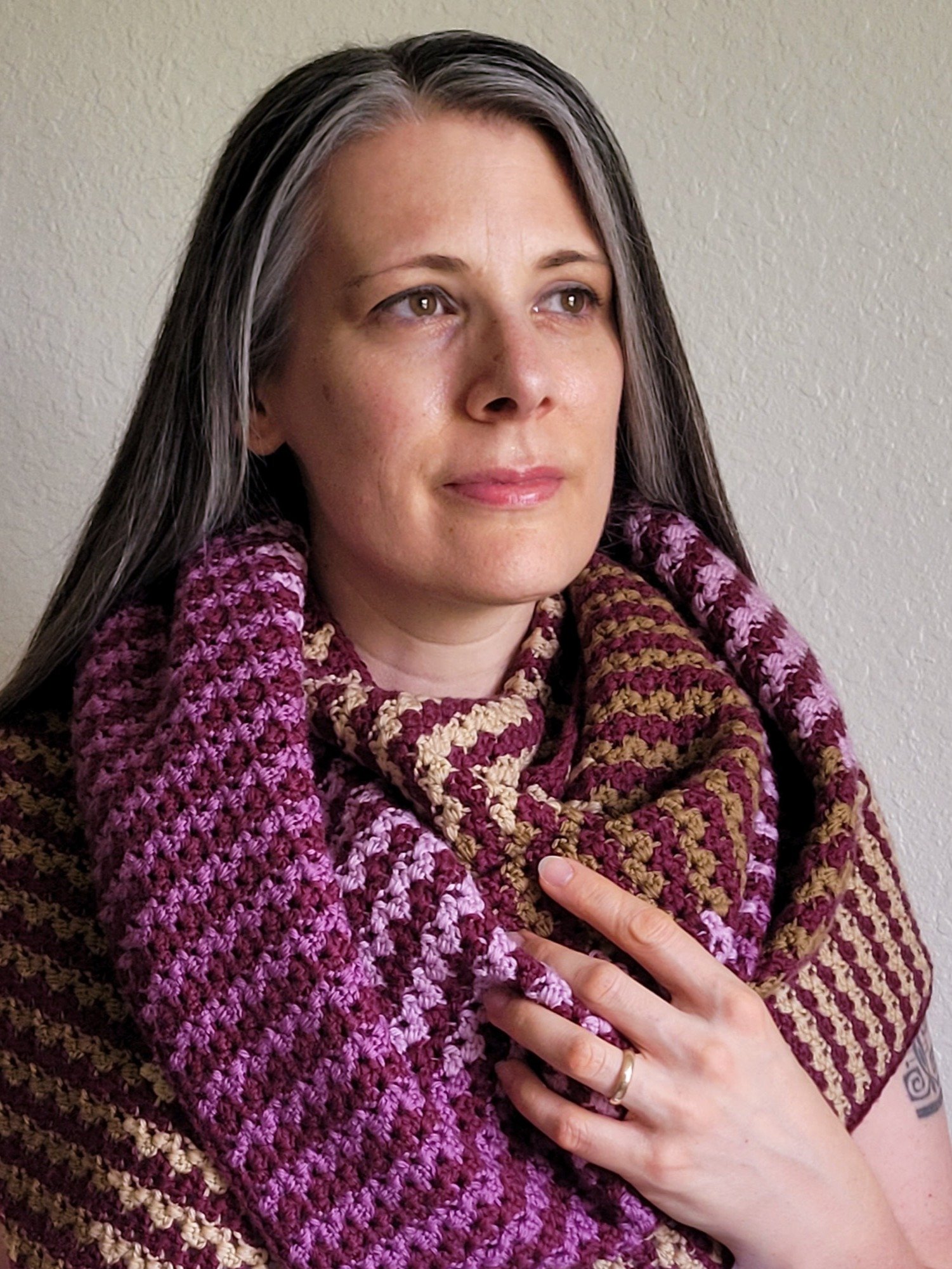 Shadow Plaid Wrap Crochet Pattern product image (2)
