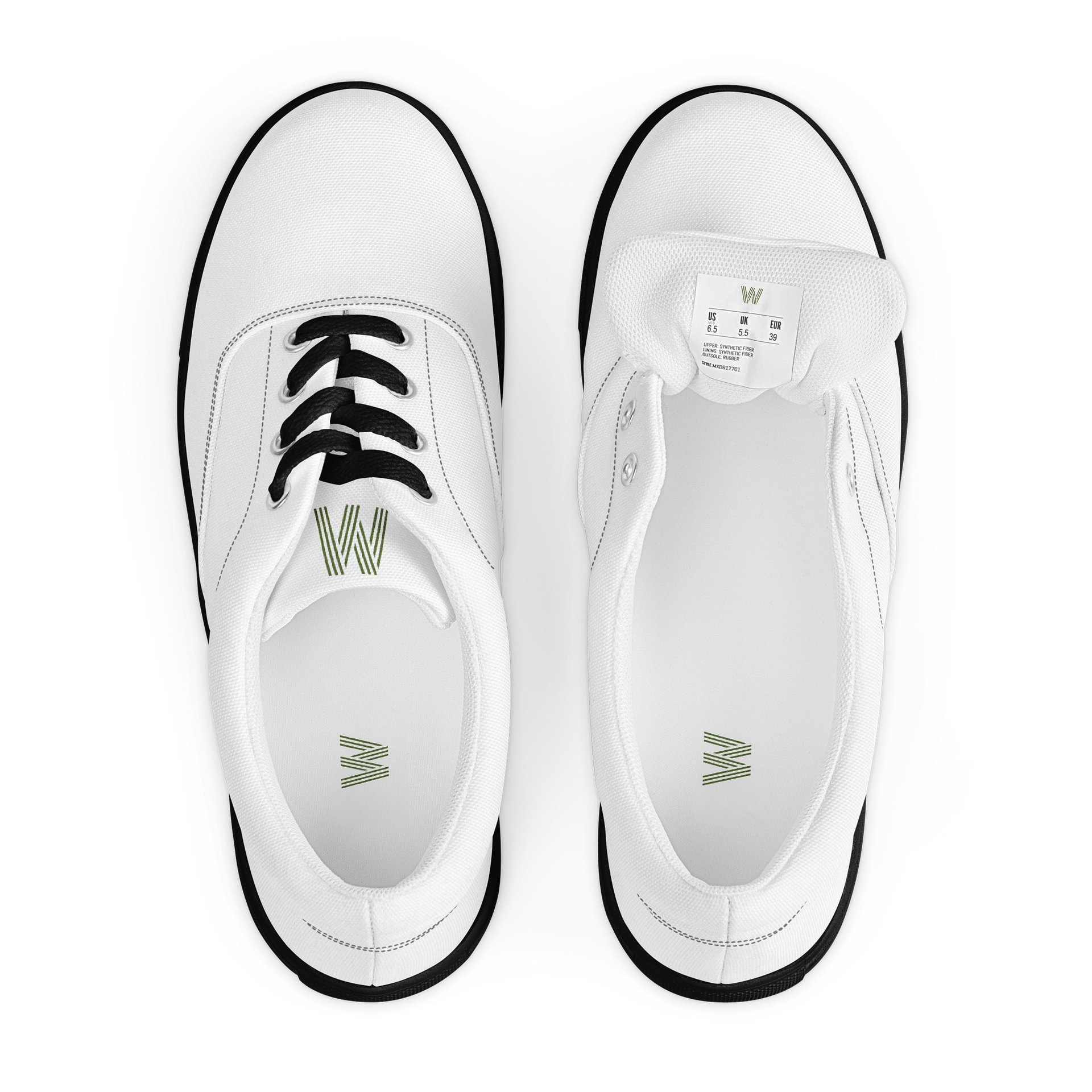 Olive 'W' Men's Lace-Up Canvas Shoes product image (4)