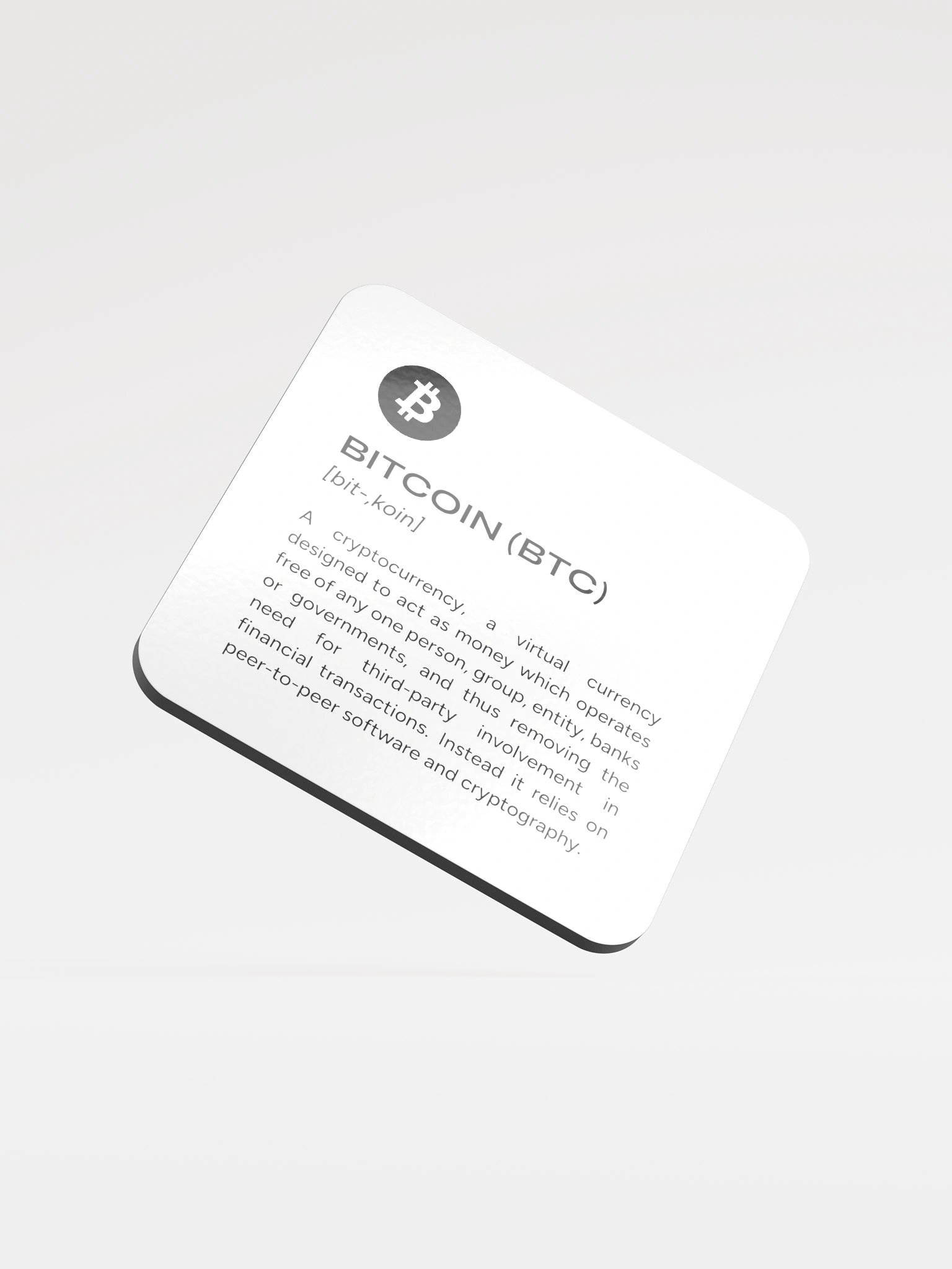 Bitcoin Description Cork Coaster product image (2)