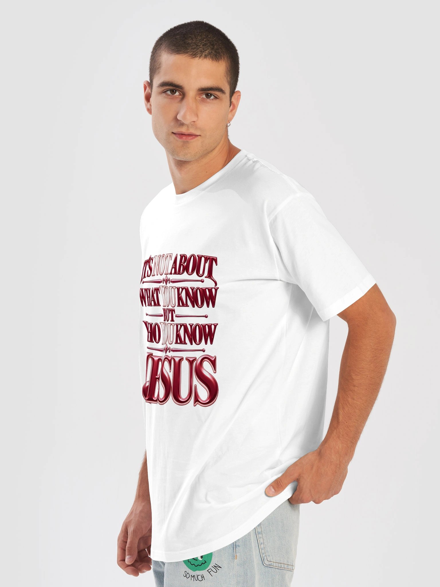 Who You Know: JESUS Burgundy & Blush Edition T-Shirt product image (7)