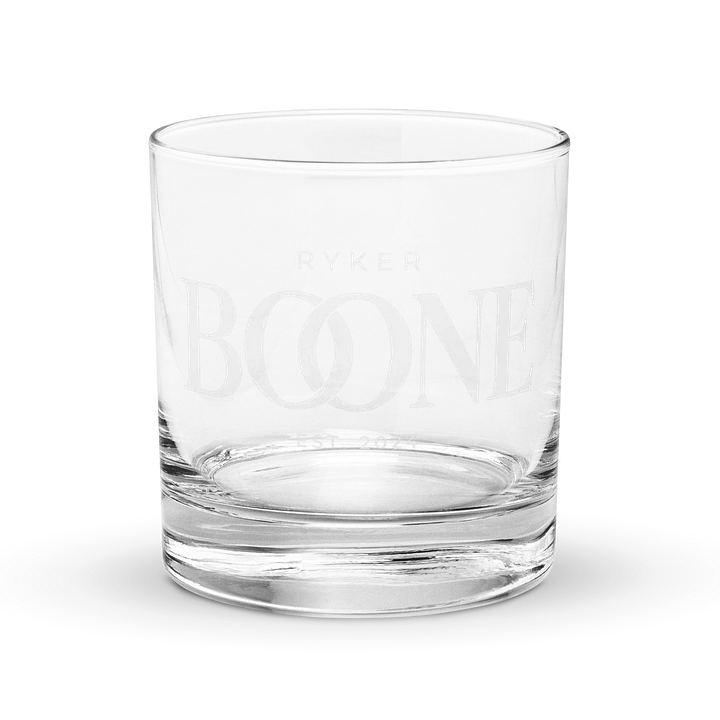 Ryker Boone "Whiskey Weather" Rocks Glass (White Logo) product image (1)