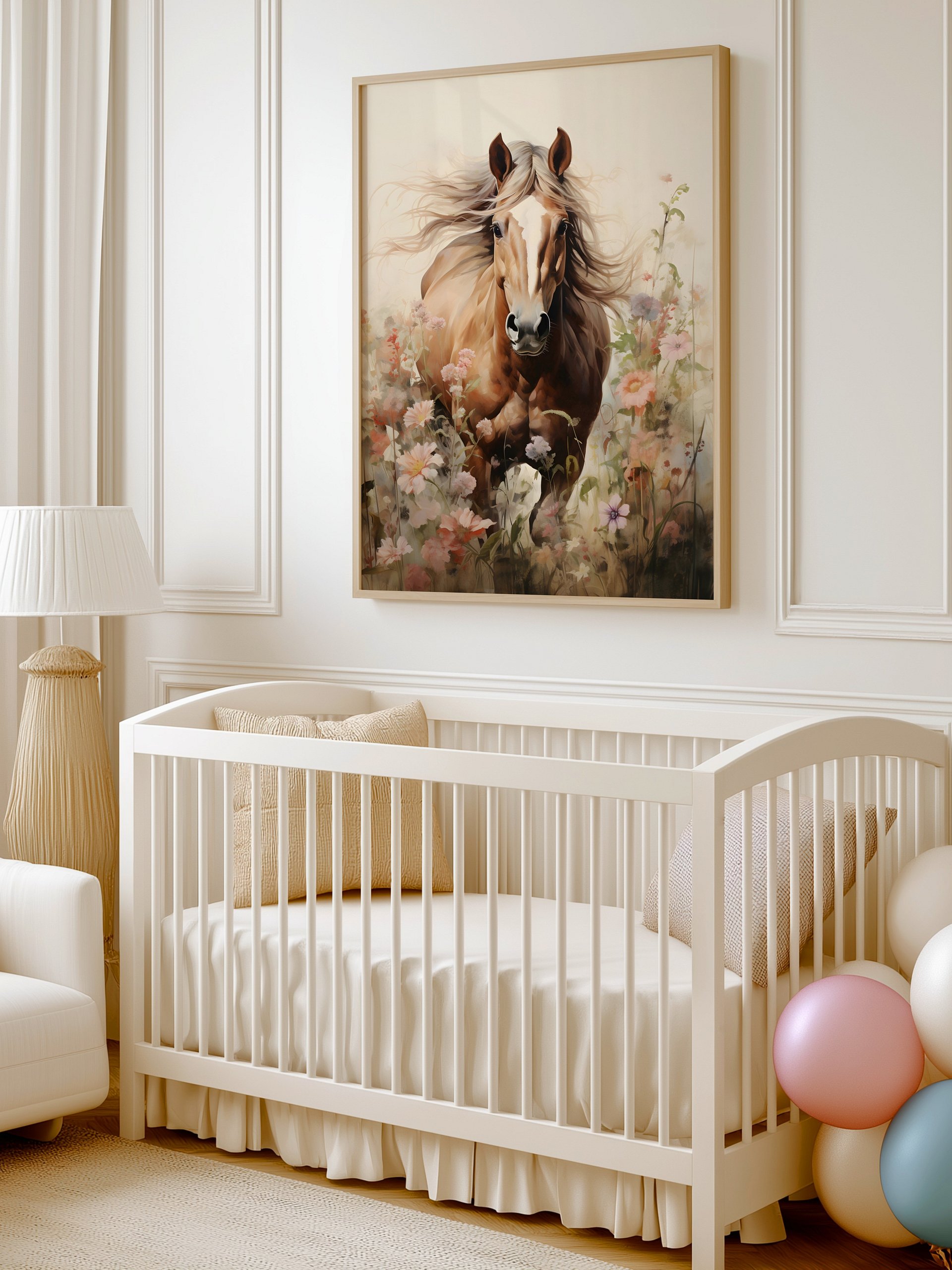 Watercolor Horse in Country Floral Fields product image (6)