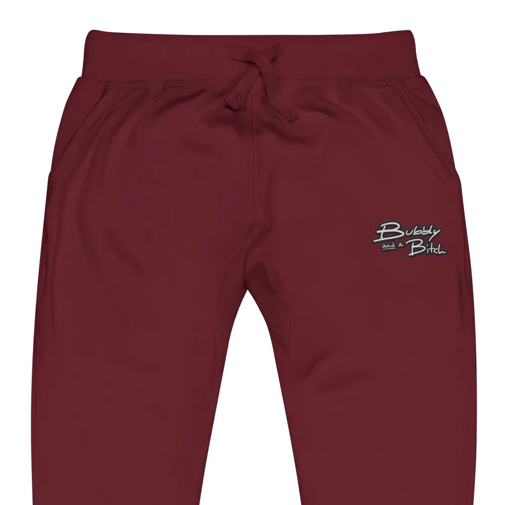 Bubbly and a B*tch (lined design) embroidered fleece sweatpants product image (7)