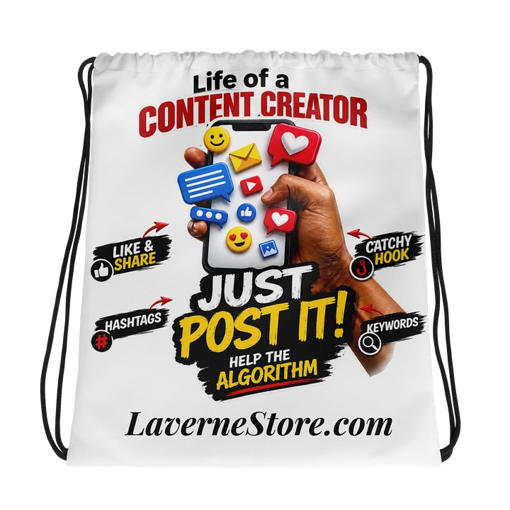 Just Post It Content Creator Drawstring Bag product image (1)