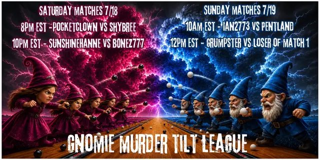 Tonight we have two fun matches lined up! We’re starting at 8 PM EST with @Pocketclowndown vs ShyBree, then @b0nez777 vs @Sunshine Hanne🔥❤️ at 10 PM EST!  I look forward to see you all there 🥳 #marblesonstream #murdertilts #twitchstreamer #twitchevent #twitch 