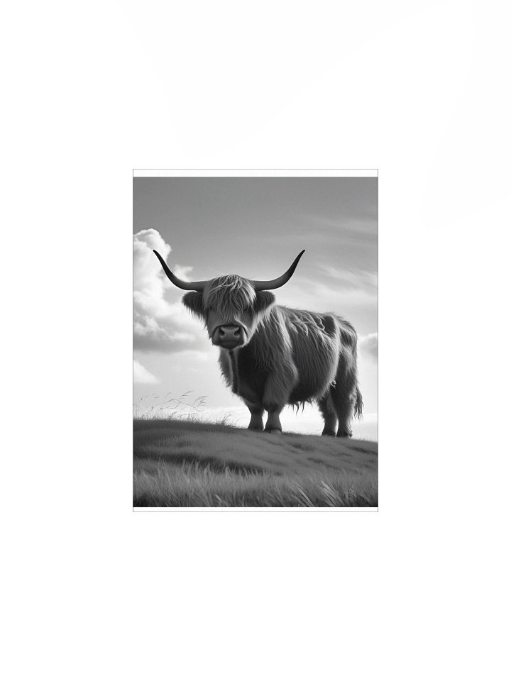 Highland Cow Noir — Shaggy Highland Cow Poster product image (3)