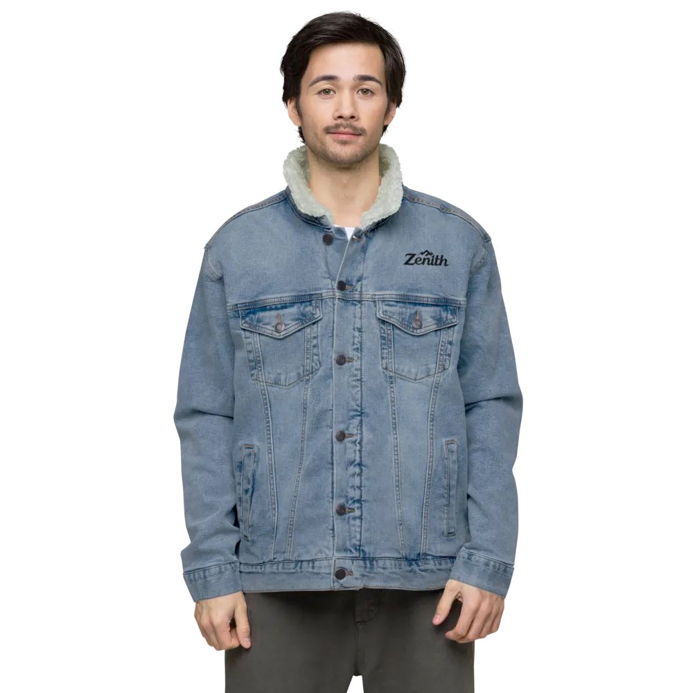 Zenith Unisex Heavyweight Sherpa Denim Jacket - 12oz - Black & Light Denim product image (4)