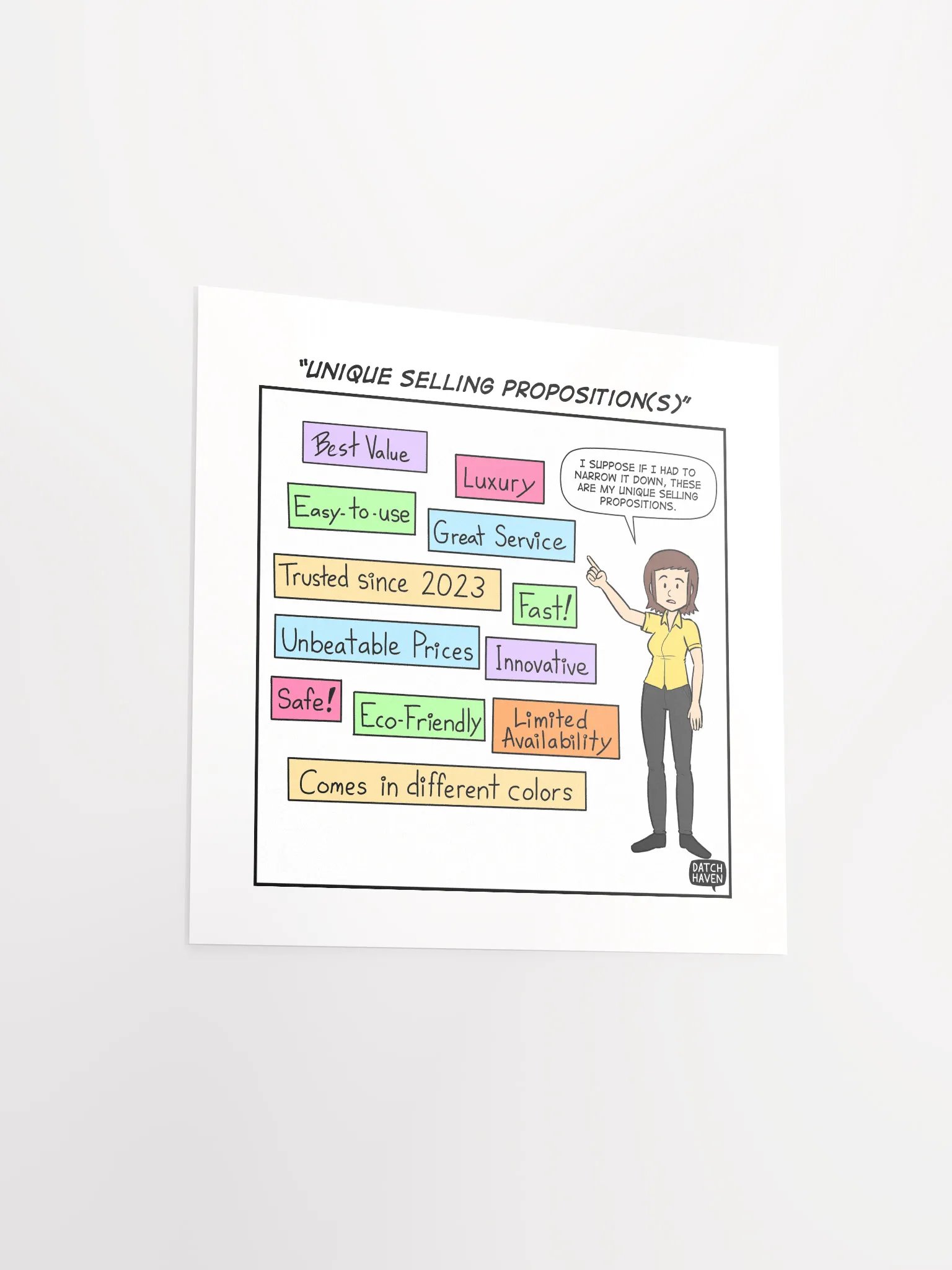 "Unique selling proposition(s)" poster (10″×10″) product image (3)