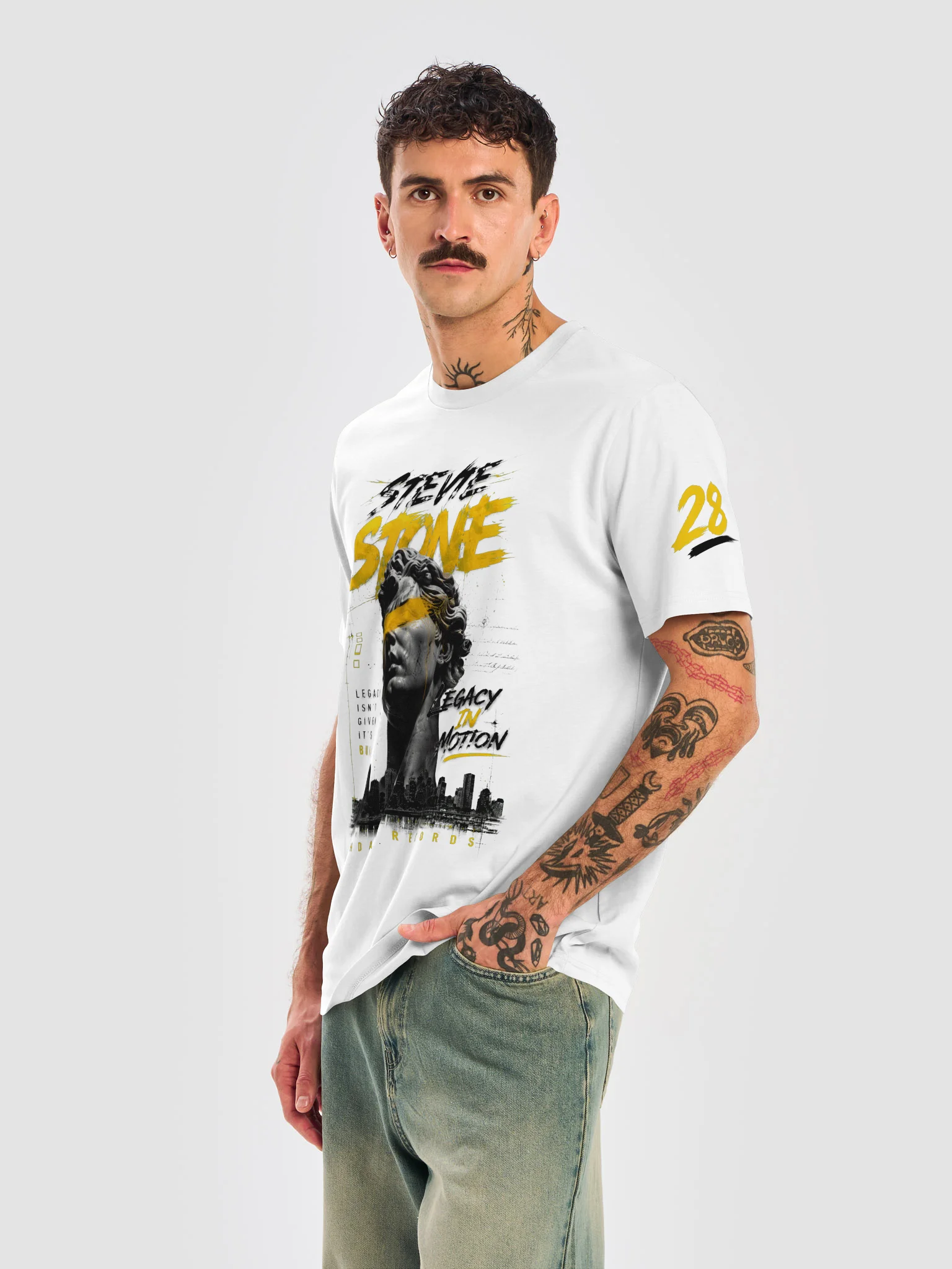 Stevie Stone “Legacy In Motion” Premium Tee — White Edition Inbox product image (6)
