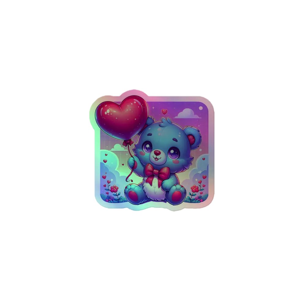 Teddy Bear Love Holographic Sticker Set product image (1)