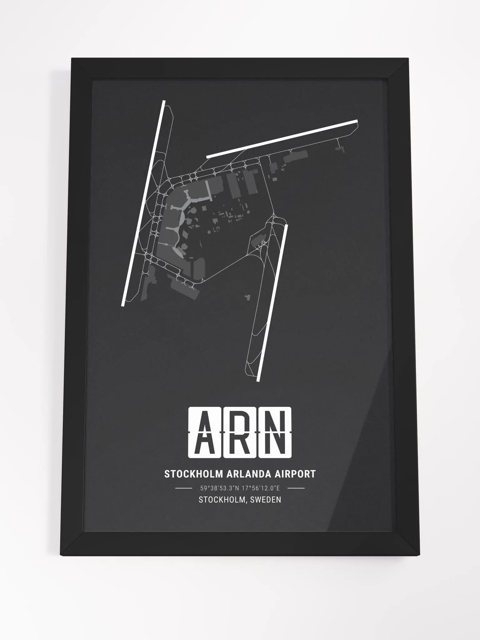 Framed Airport ARN Premium Map On Matt Paper product image (4)