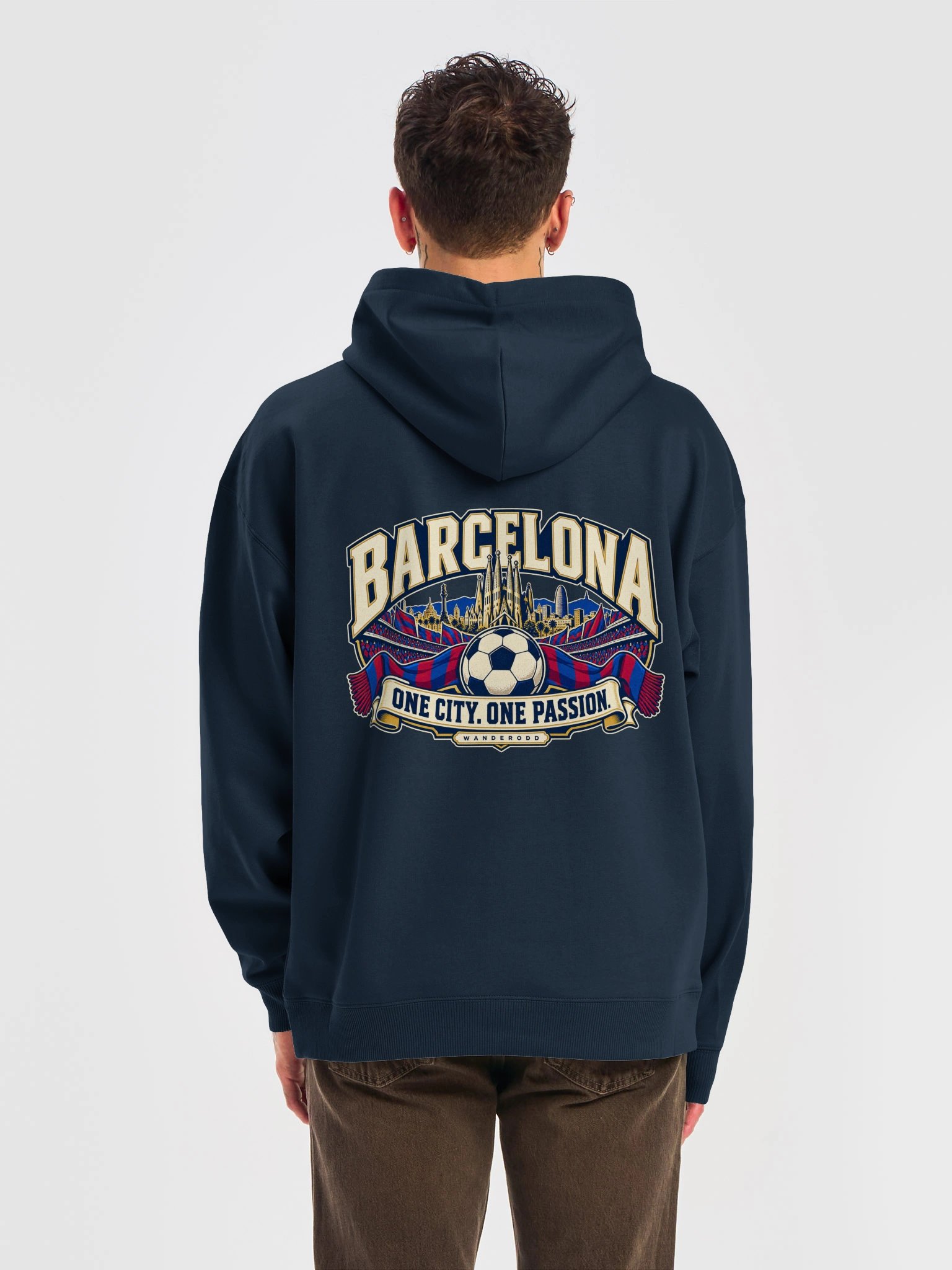 Barcelona Football Graphic Hoodie – Organic Cotton Blend | WanderOdd product image (5)