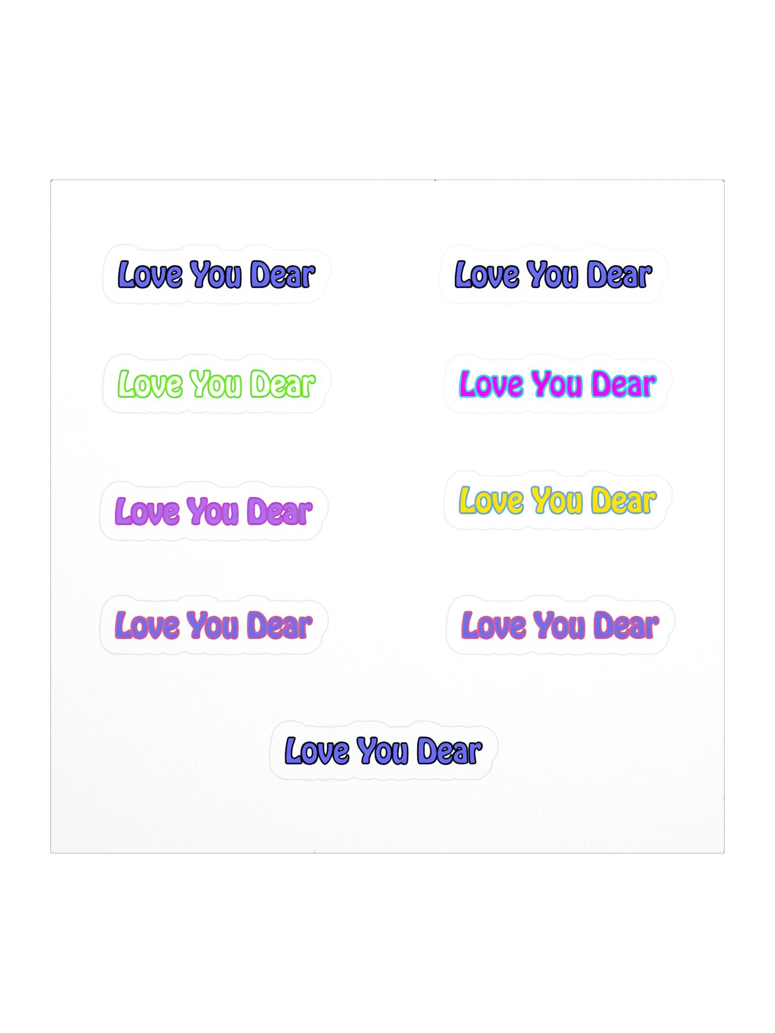 Love You Dear Valentine’s Day Stickers 9PK product image (1)