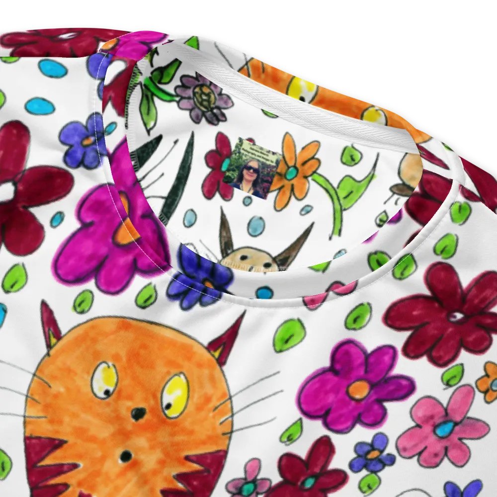 Abstract Floral Doodle Art Cats Unisex Sweatshirt product image (6)