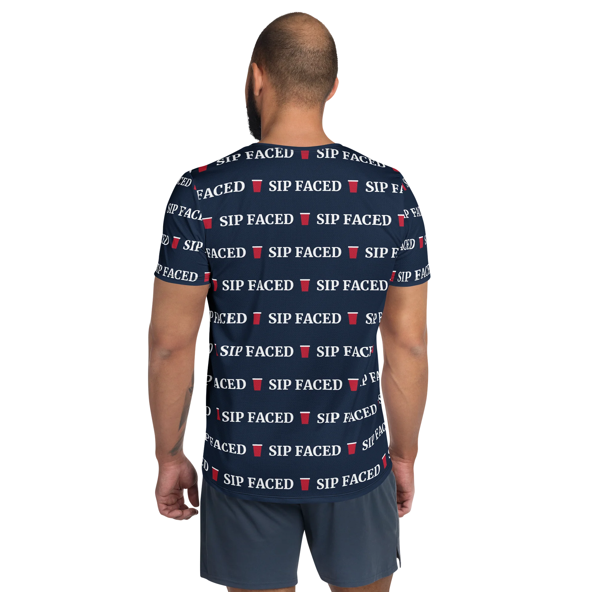 Sip Faced All-Over Athletic Tee - Navy product image (2)
